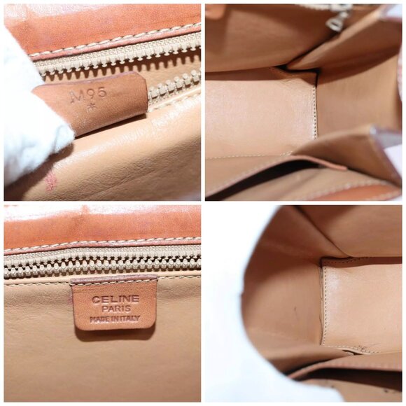 CELINE Macadam Canvas Hand Bag PVC Leather Beige Auth - Picture 15 of 16